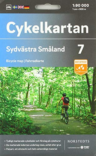 Cykelkartan Blad 7 Sydvästra Småland : Skala 1:90 000; Norstedt; 2020