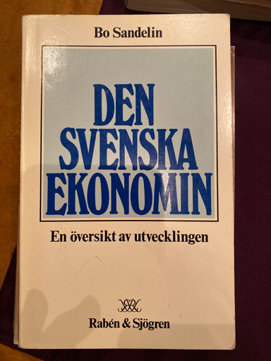 Den svenska ekonomin: en översikt av utvecklingen; Bo Sandelin; 1987