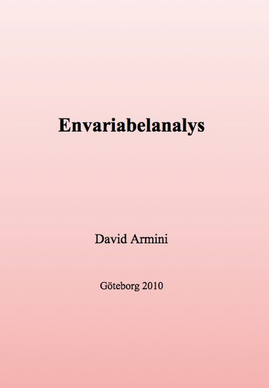 Envariabelanalys; David Armini; 2024