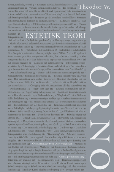 Estetisk teori; Theodor W. Adorno; 2019