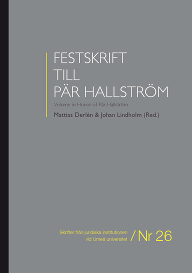 Festskrift till Pär Hallström = Volume in honor of Pär Hallström; Mattias Derlén, Johan Lindholm; 2012