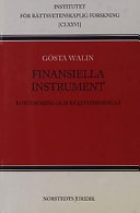 Finansiella instrument : Kontoföring och rättsverkningar; Gösta Walin; 2001