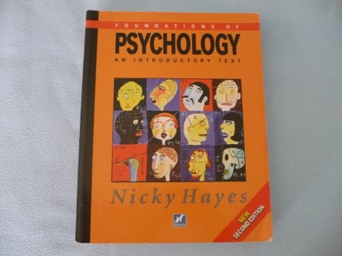 Foundations of Psychology; Nicky Hayes; 1998