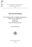 Från idé till handling : en sociologisk studie av frivilliga organisationer; Lars-Erik Olsson; 1999