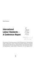 International labour standards - a conference report : a summary of the dis; 2003