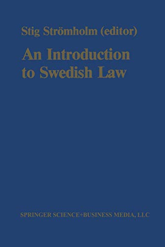 Introduction to Swedish Law; Stig Strömholm; 1981