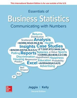 ISE Essentials of Business Statistics; Sanjiv Jaggia; 2019