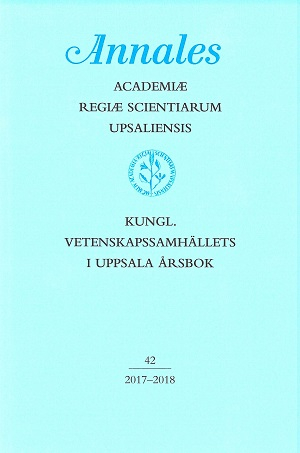 Kungl. Vetenskapssamhällets i Uppsala årsbok 42/2017-2018; Stefan Mähl; 2019