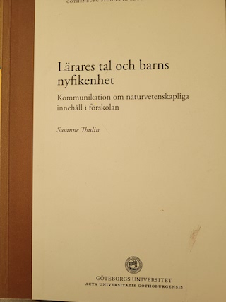 Lärares tal och barns nyfikenhet; Susanne Thulin; 2011