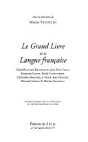 Le Grand Livre de la langue Francaise; Claire Blanche-Benveniste; 2003