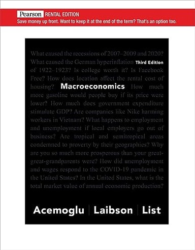 Macroeconomics; Daron Acemoglu, David I. Laibson, John A. List; 2022