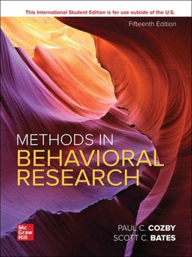 Methods in Behavioral Research ISE; Paul Cozby; 2023