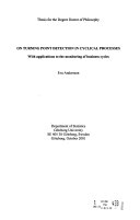 On Turning Point Detection In Cyclical Processes; Eva Andersson; 2001