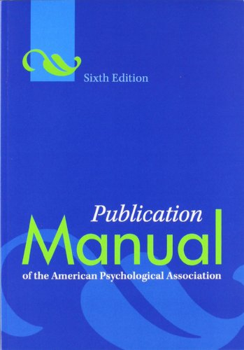 Publication Manual of the American Psychological Association; American Psychological Association; 2009