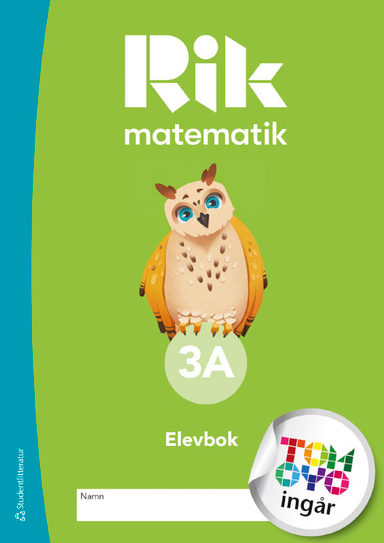 Rik matematik 3A Elevpaket - Tryckt bok + Digital elevlicens 12 mån; Andreas Ryve, Manuel Tenser, Patrik Gustafsson, Hillevi Gavel, Fredrik Blomqvist, Daniel Brehmer, Jannika Lindvall; 2024