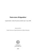 Statsvetare ifrågasätter : Uppsalamiljön vid tiden för professorsskiftet den 31 mars 2008; Sverker Gustavsson, Jörgen Hermansson, Barry Holmström; 2008