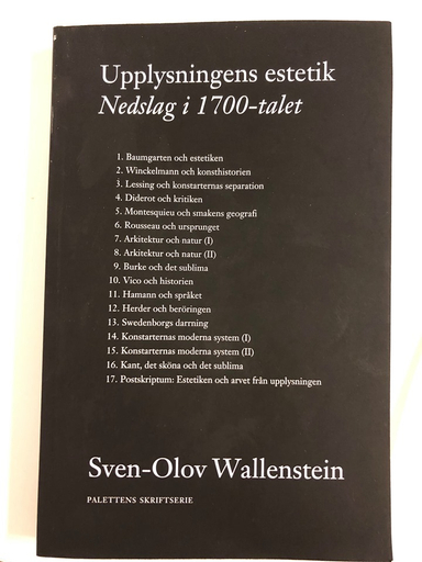 Upplysningens estetik Nedslag i 1700-talet; Sven-Olov Wallenstein; 2019