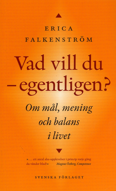 Vad vill du - egentligen? : om mål, mening och balans i livet; Erica Falkenström; 2005