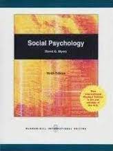 Social Psychology : International Edition; Stewart C. Myers; 2006
