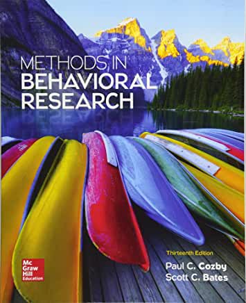 Methods in Behavioral Research; Paul Cozby; 2017