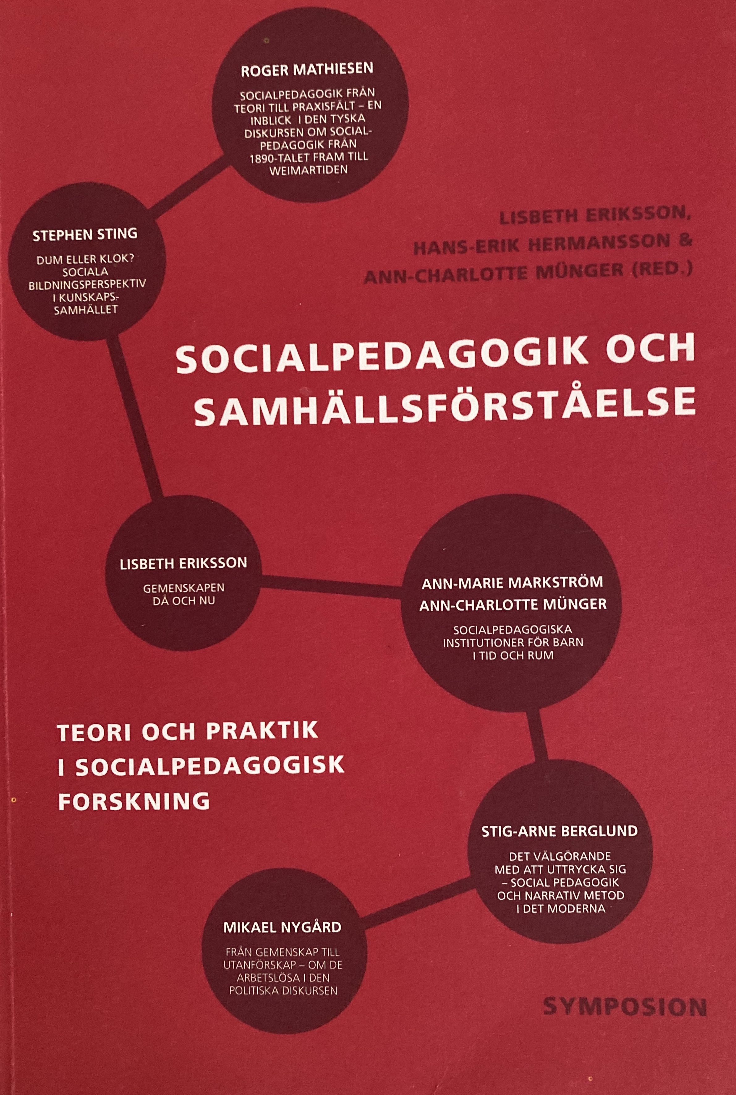 Socialpedagogik och samhällsförståelse : teori och praktik i socialpedagogi; Lisbeth Eriksson, Hans-Erik Hermansson, Ann-Charlotte Münger; 2004